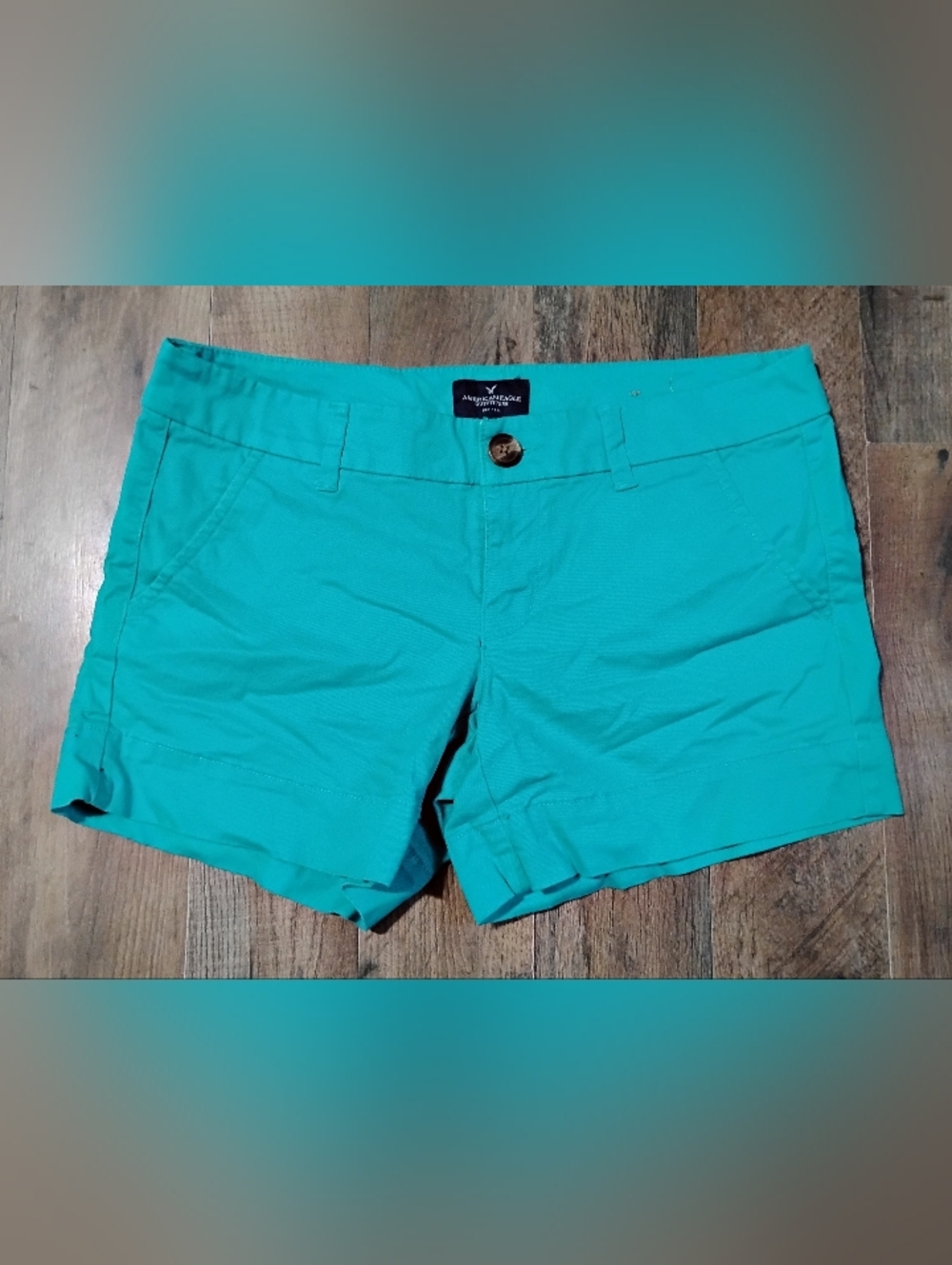American Eagle Outfitters Midi Turquoise Stretch Shorts Women's Size: 6